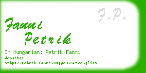 fanni petrik business card